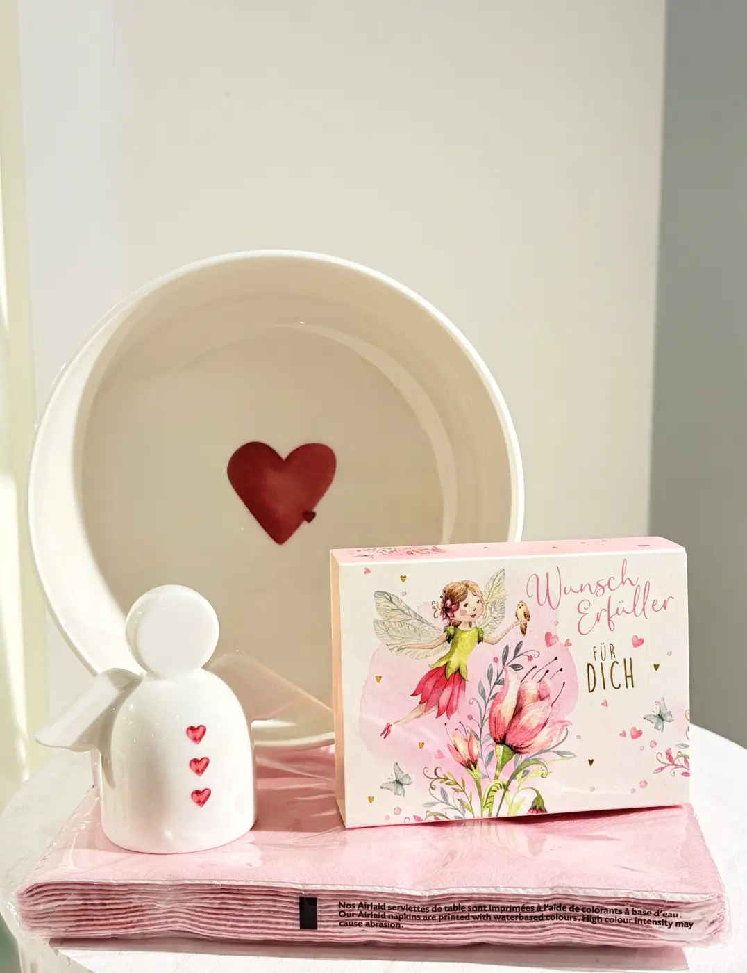 With Love-Set 4-Tlg 25168.0 / 22319.3 / 25167.. / 5786.9. Weiss, Rot, Rosa, Beige, Grün, Gelb Keramik, Papier, Karton