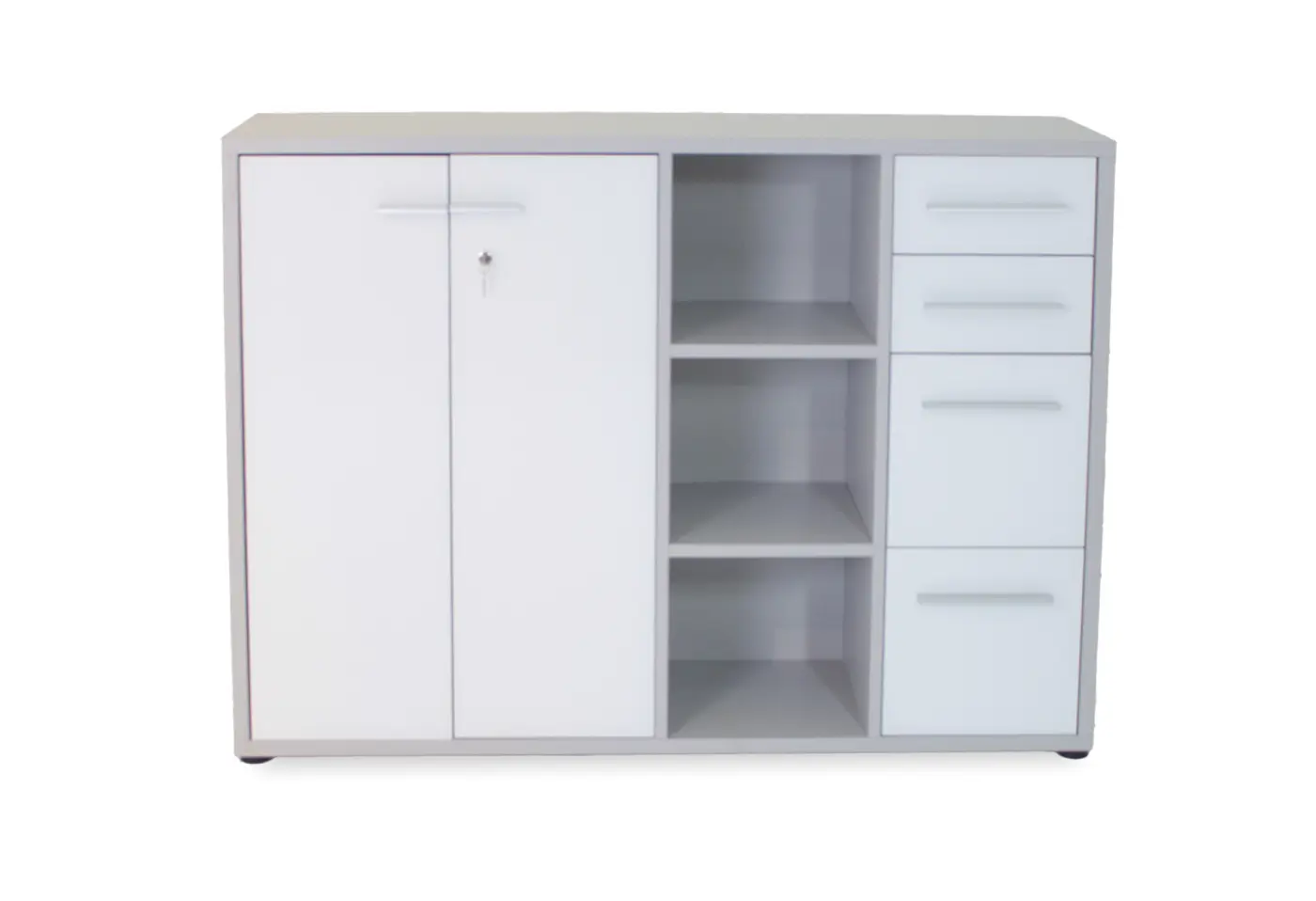 Aktenschrank Mogelsberg Hellgrau, weiss ca. 155x110x40cm