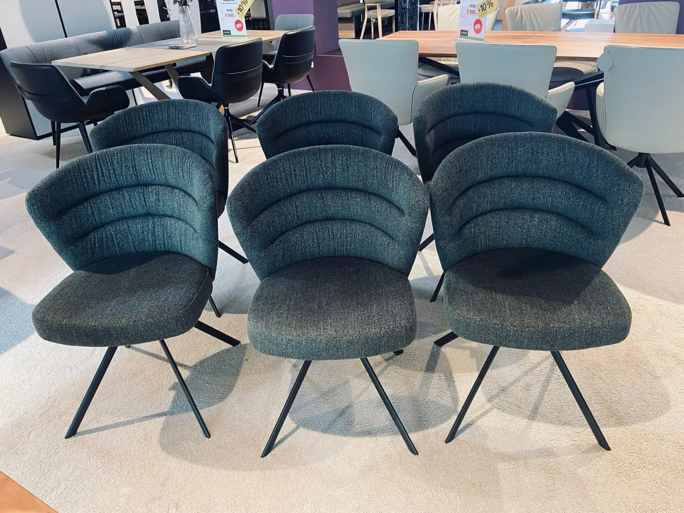 Stuhl-Set Capri von Schöner Wohnen Stoff "smaragd" ca. 63x83x63cm