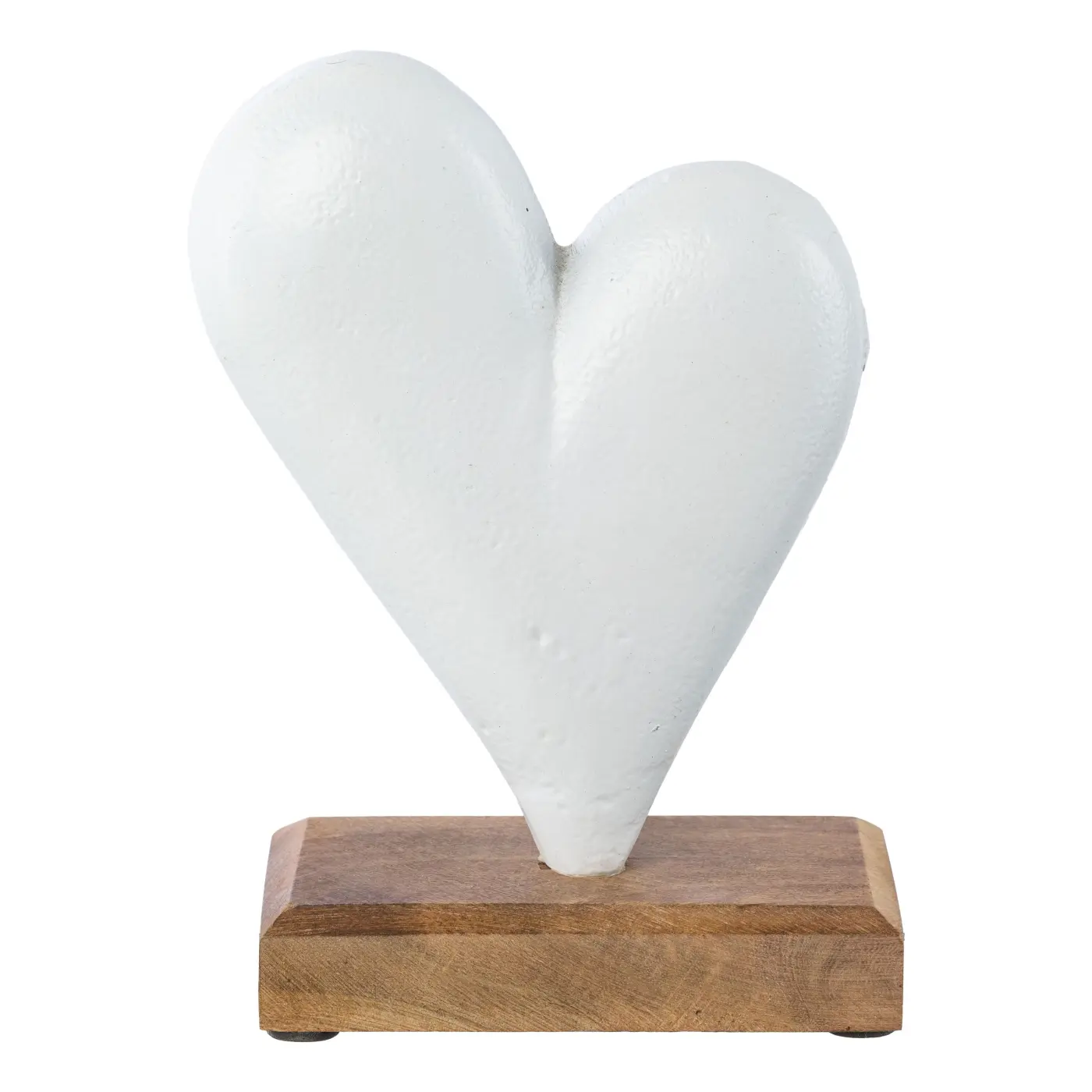 Herz 15x10x5cm Auf Fuss, weiss weiss ca. 10x5x15cm