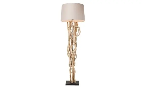 Stehleuchte 16454 Beige, Natur Akazie, massiv naturbelassen, MDF lackiert ca. 55x155x55cm