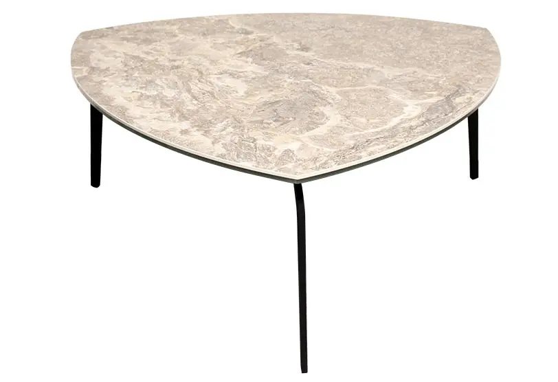 Couchtisch MR Fabia von Musterring Platte in Wankelform Keramik Porfido ca. 90x90x36cm