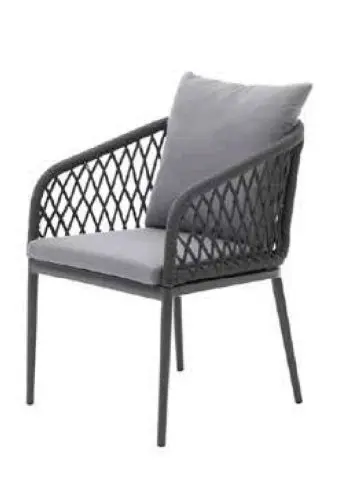 Armlehnstuhl 7004 Grau von Interliving Kordelflechtung in Rautenopitik ca. 56x78x63cm
