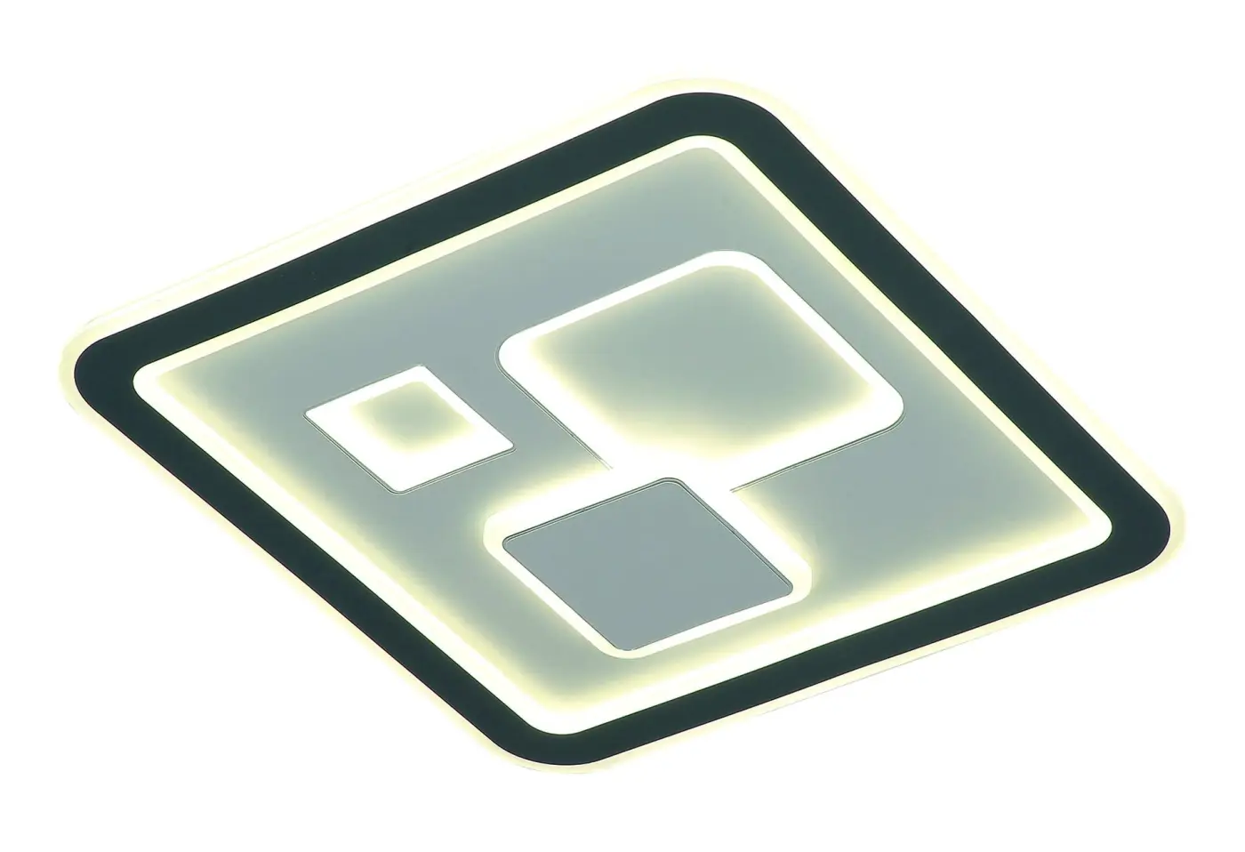 LED Deckenleuchte 17763.. Weiss, Grau Metall, Acryl ca. 47x47cm