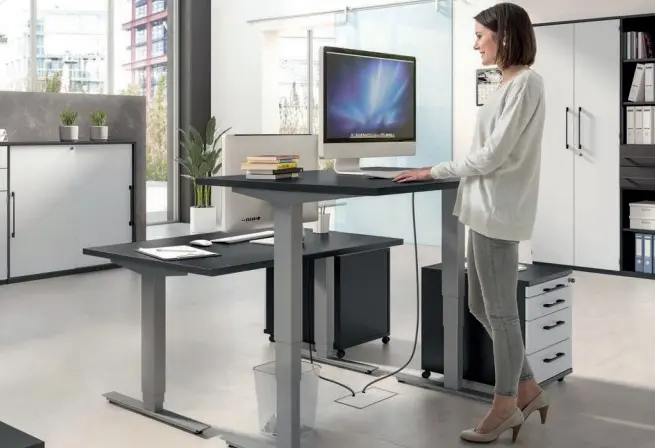 Schreibtisch Tecknau Dekor "anthrazit" ca. 160x80cm