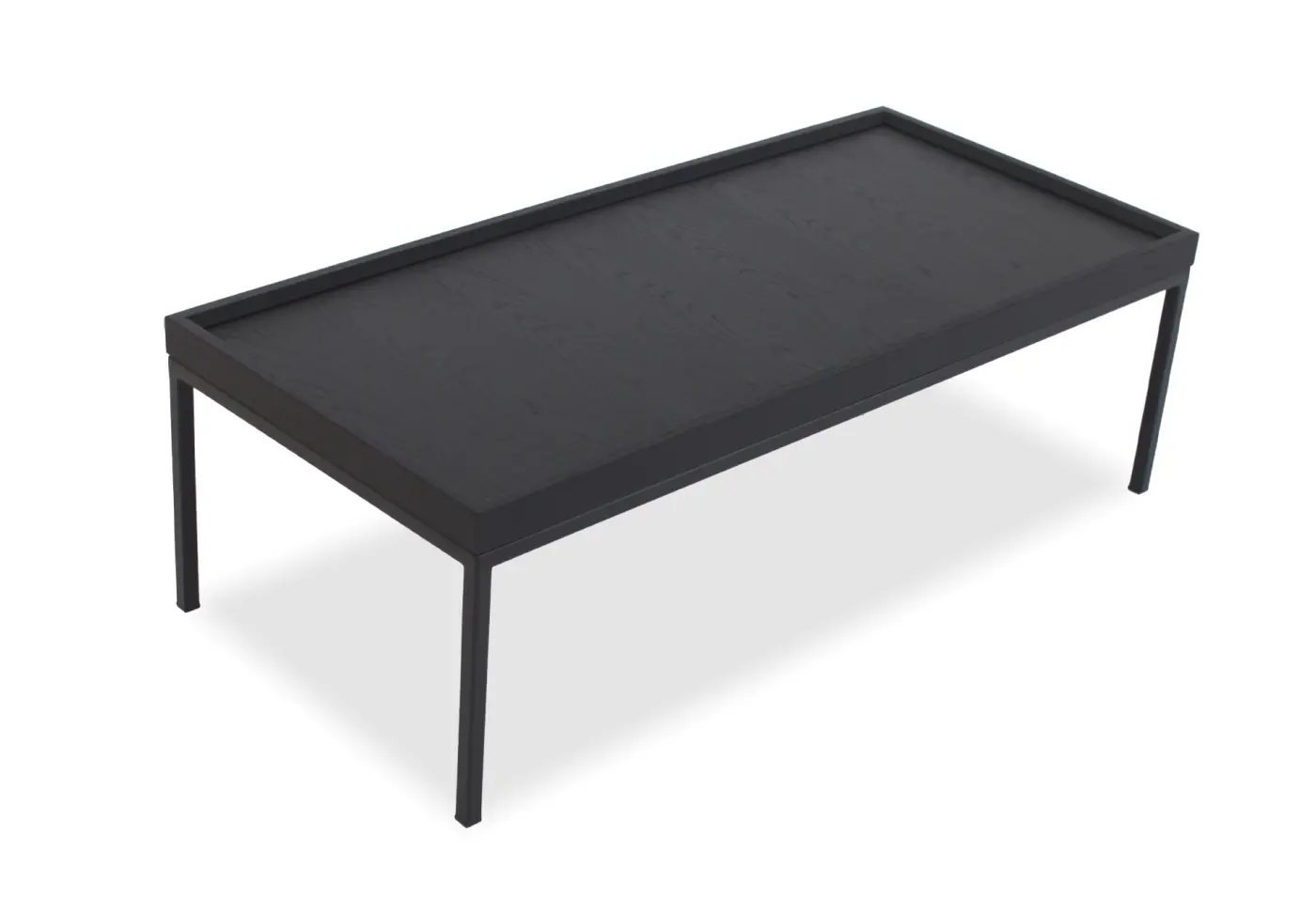 Couchtisch 919 Taya Eiche massiv schwarz gebeizt, black coffee marble von Rolf Benz Keramik, Holz ca. 110x35x50cm