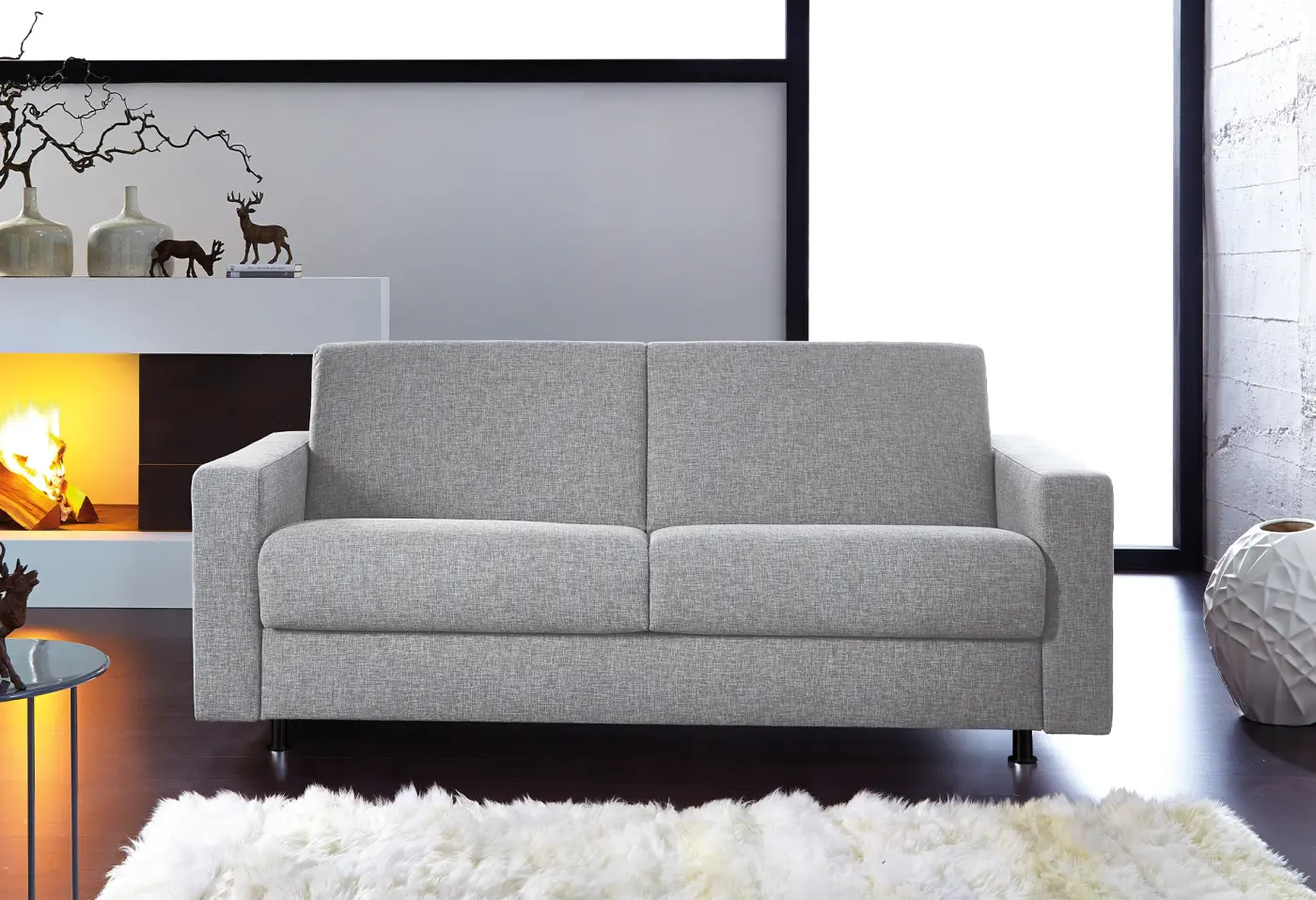Schlafsofa 12830003.11 Grau Stoff ca. 140x200 cmcm