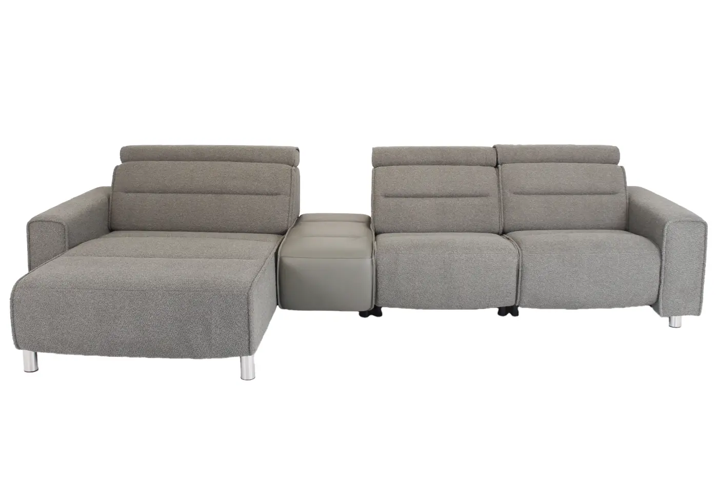 Polstergarnitur Emily v2 von Stressless Stoff Orchid green / Leder Paloma Shadow green ca. 357x184cm