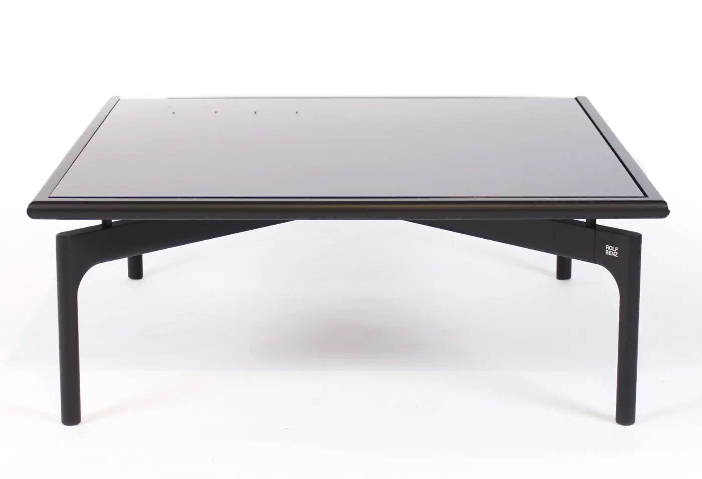 Couchtisch 901 Verkehrsschwarz von Rolf Benz Klarglas, lackiert ca. 84x84x35cm