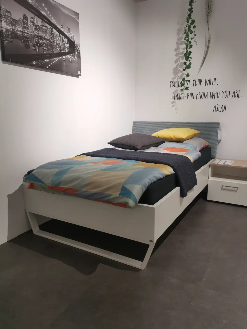 Bett Cama weiss Salbeigrün ca. 120x200cm