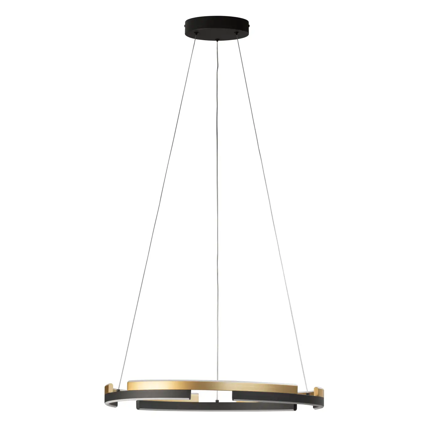LED-Pendelleuchte 23726.. Sandschwarz, Gold Metall ca. 60x160cm
