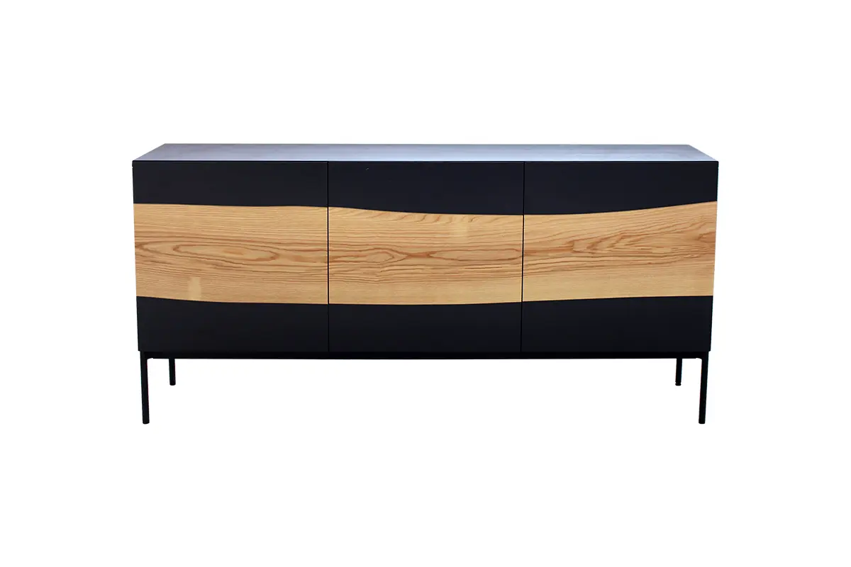 Sideboard 17354.5 Schwarz lackiert Korpus: Buche ca. 166,2x77,6x41cm