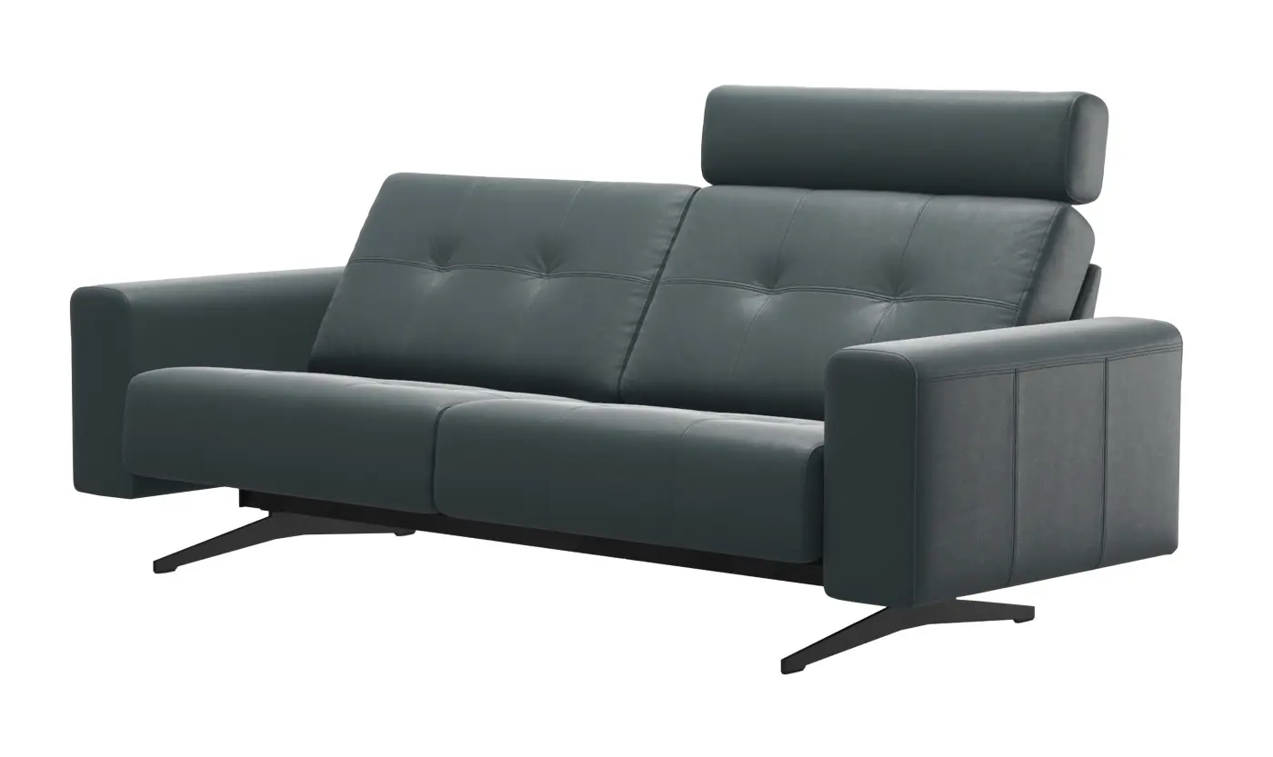 Sofa Ella schwarz von Stressless Leder Paloma ca. 181x78x93cm