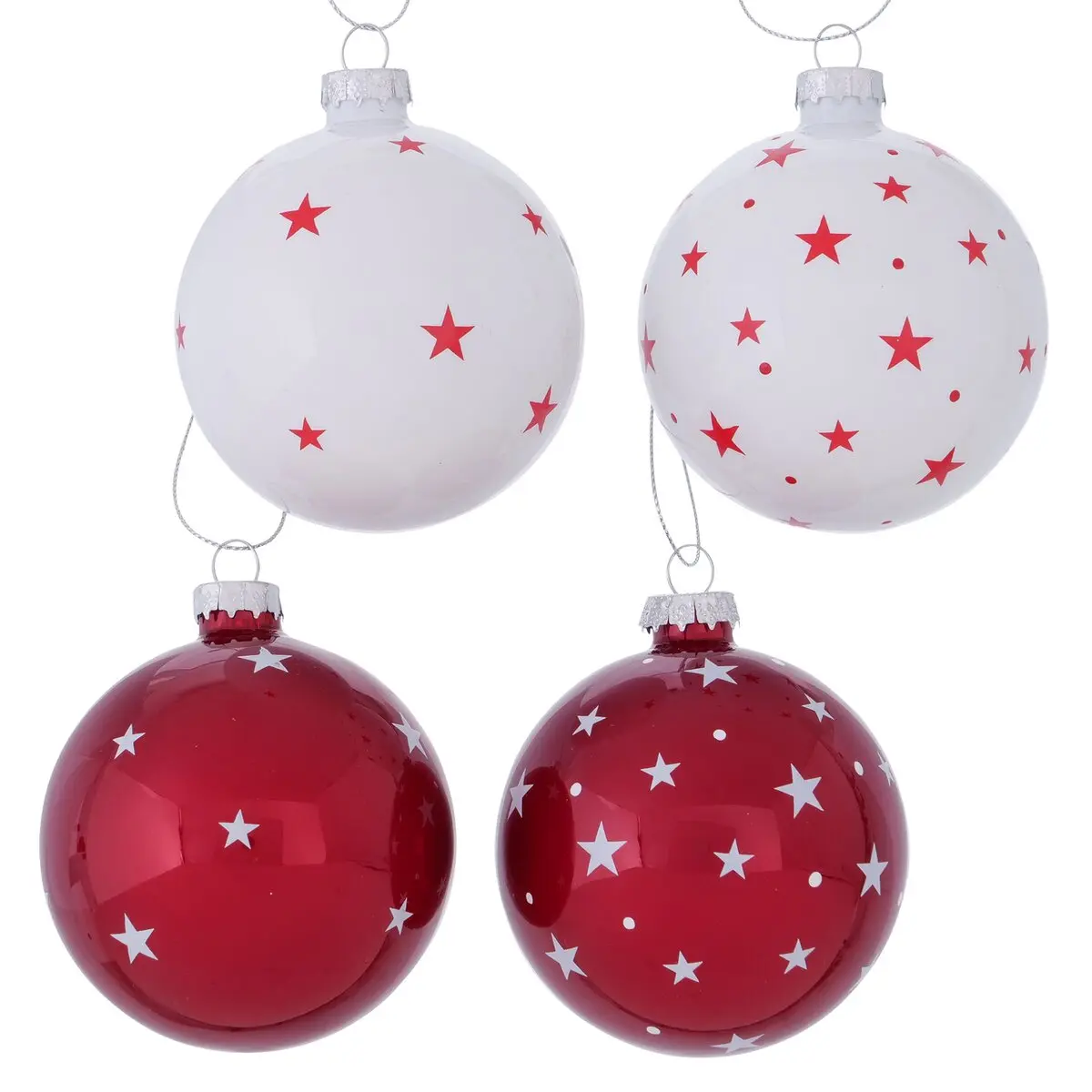 Weihnachtsk. 8cm Sterny, rot, sort. Rot ca. 8cm