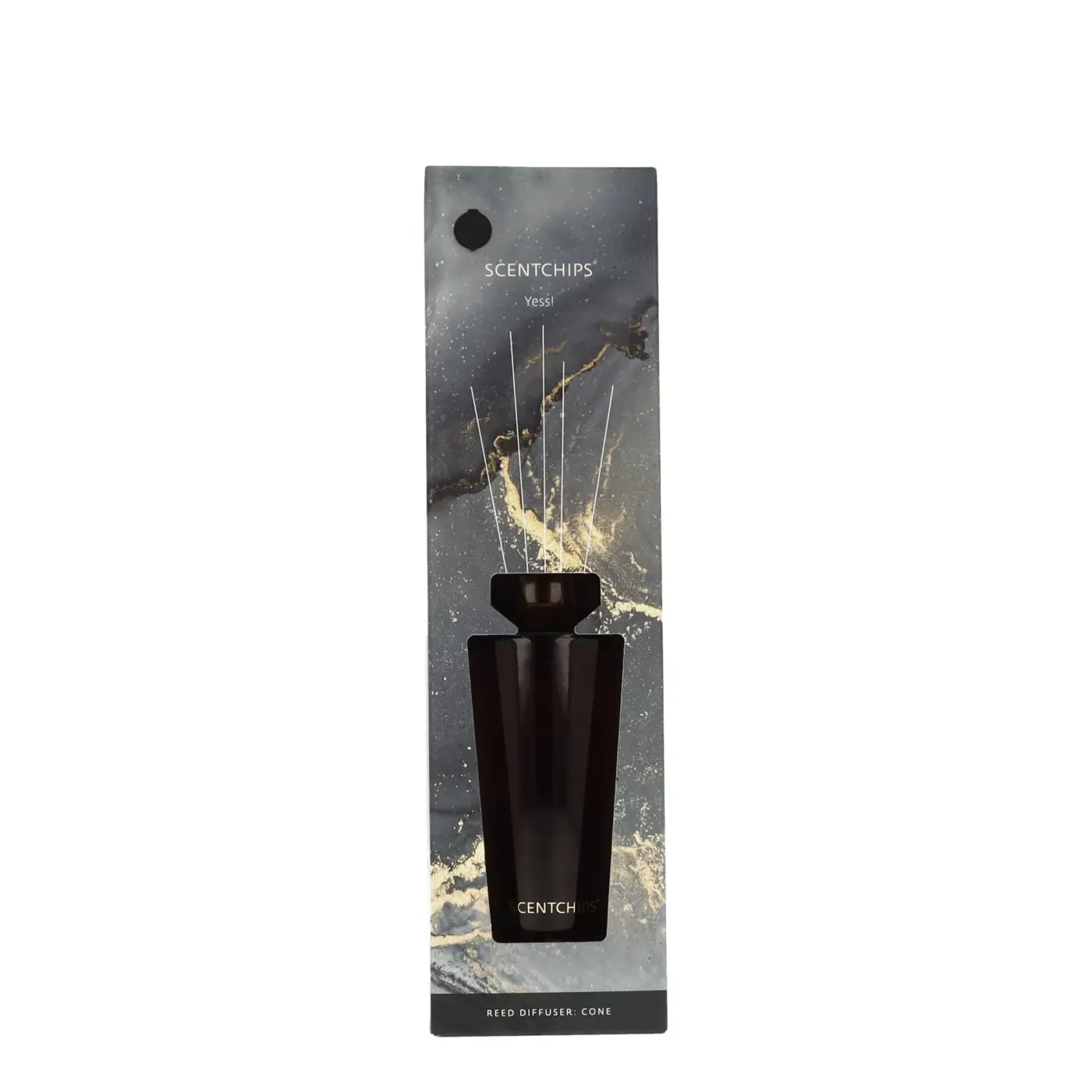 Diffuser XL 500ml Cone Brown Yess Braun Glas, Rattanstäbchen, Duftöl