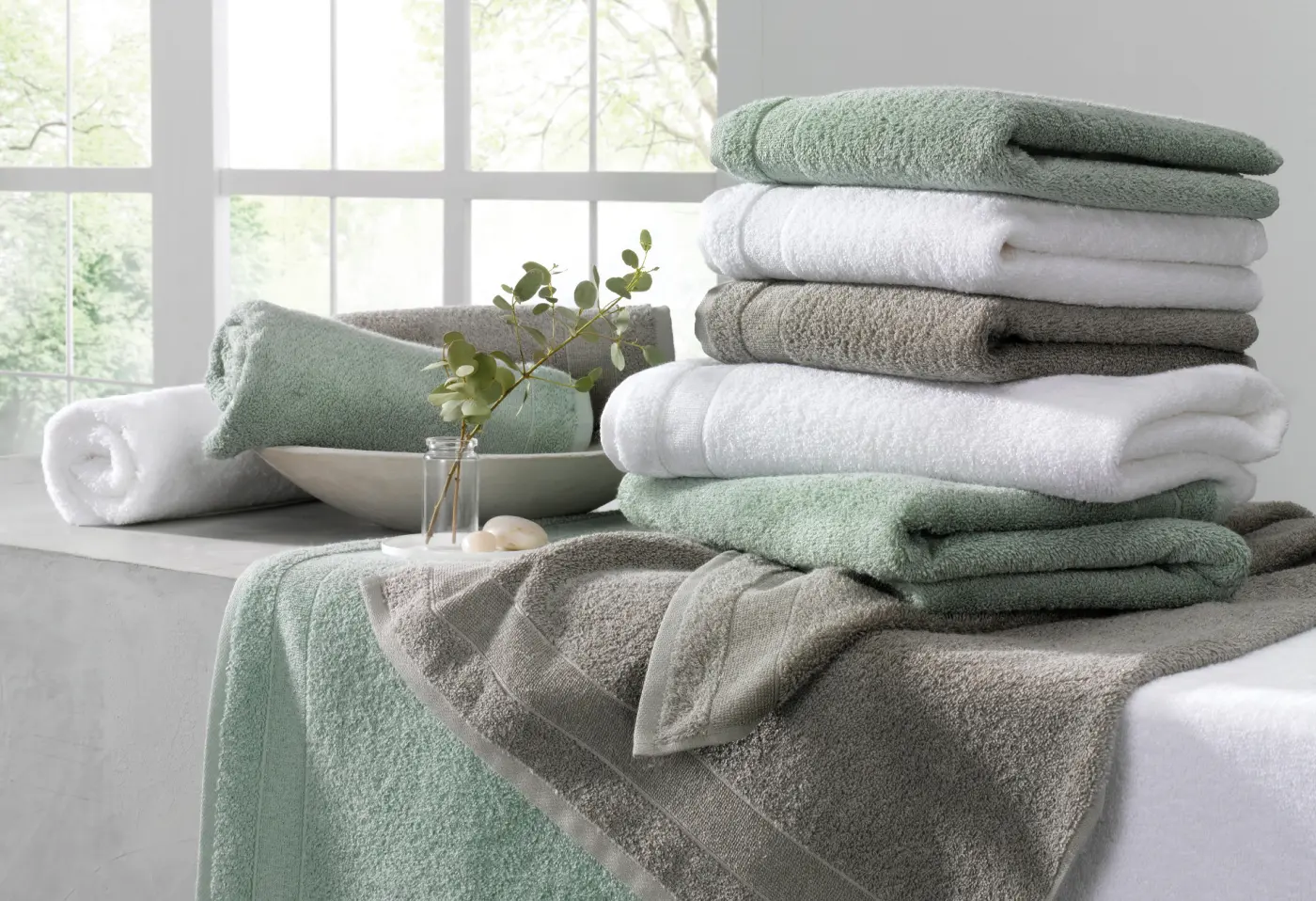 Handtuchset 2er 1193050300 scarlett / weiss von Vossen