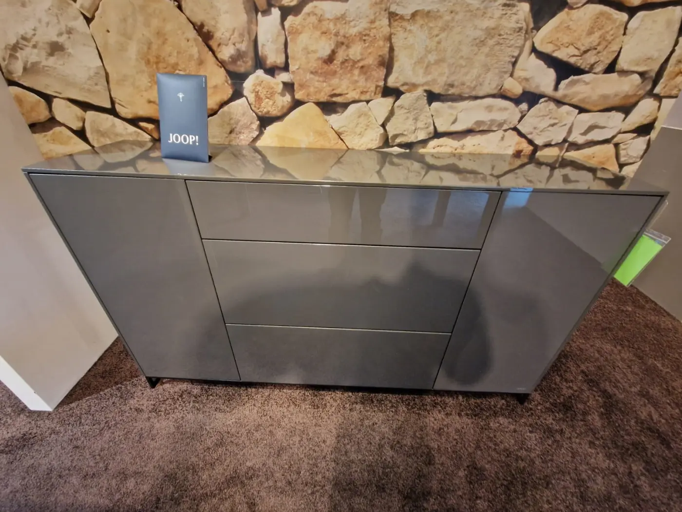 Sideboard JOOP! Gloss Cubic von Joop Lack "schiefergrau" hochglanz ca. 182,5x108,1x42,4cm