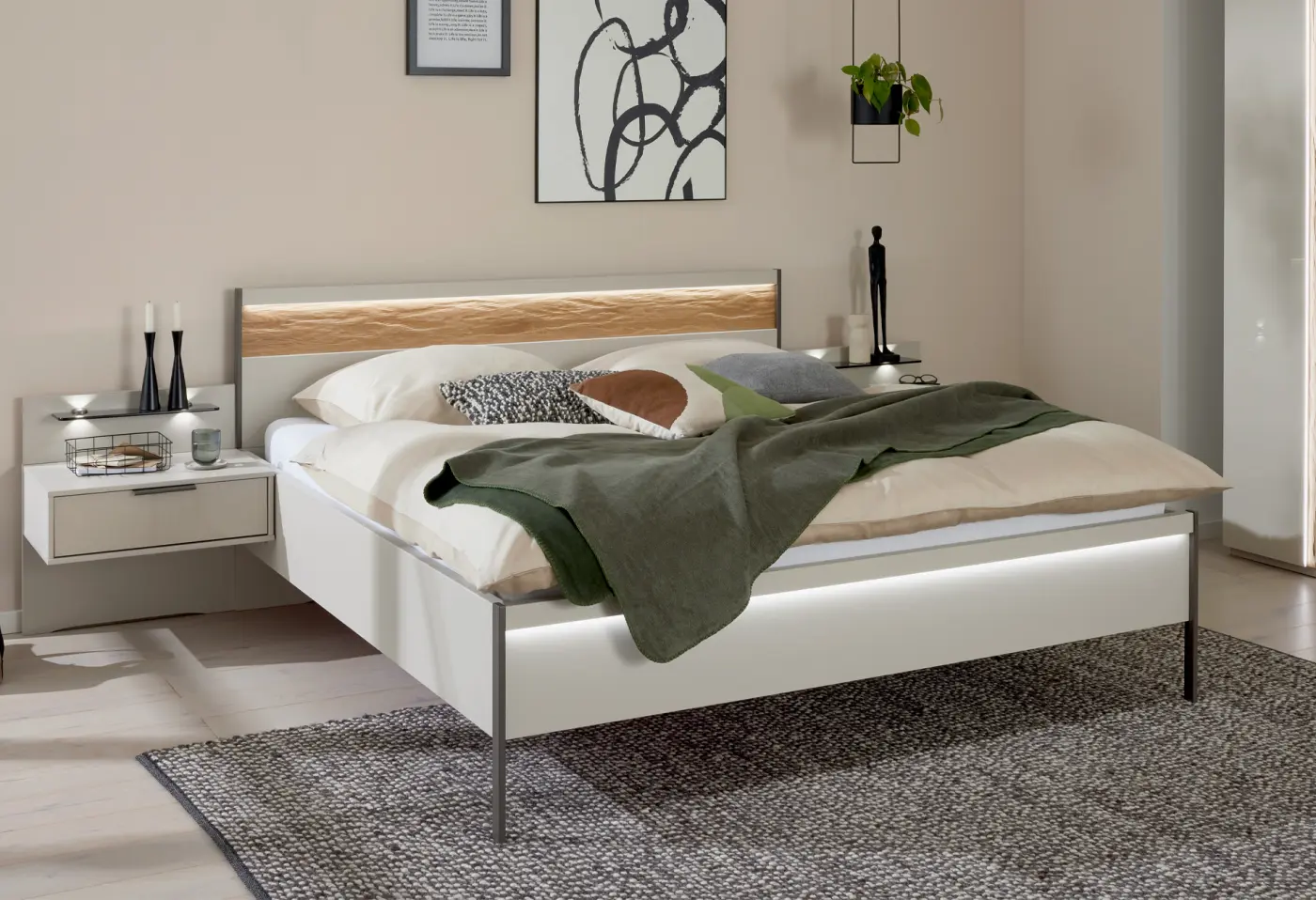 Bettanlage 1035 von Interliving Champagner-Dekor ca. 180x200cm