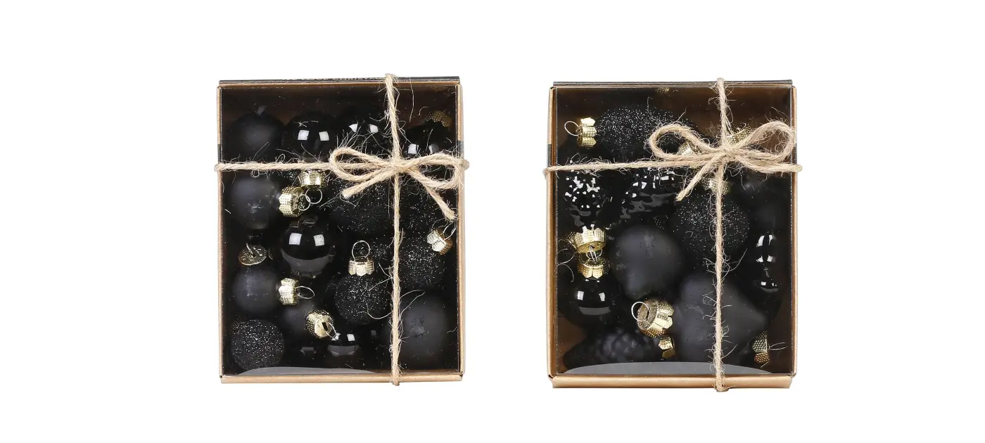 Weih.Kugel 2-3cm Ebony Black Glas
