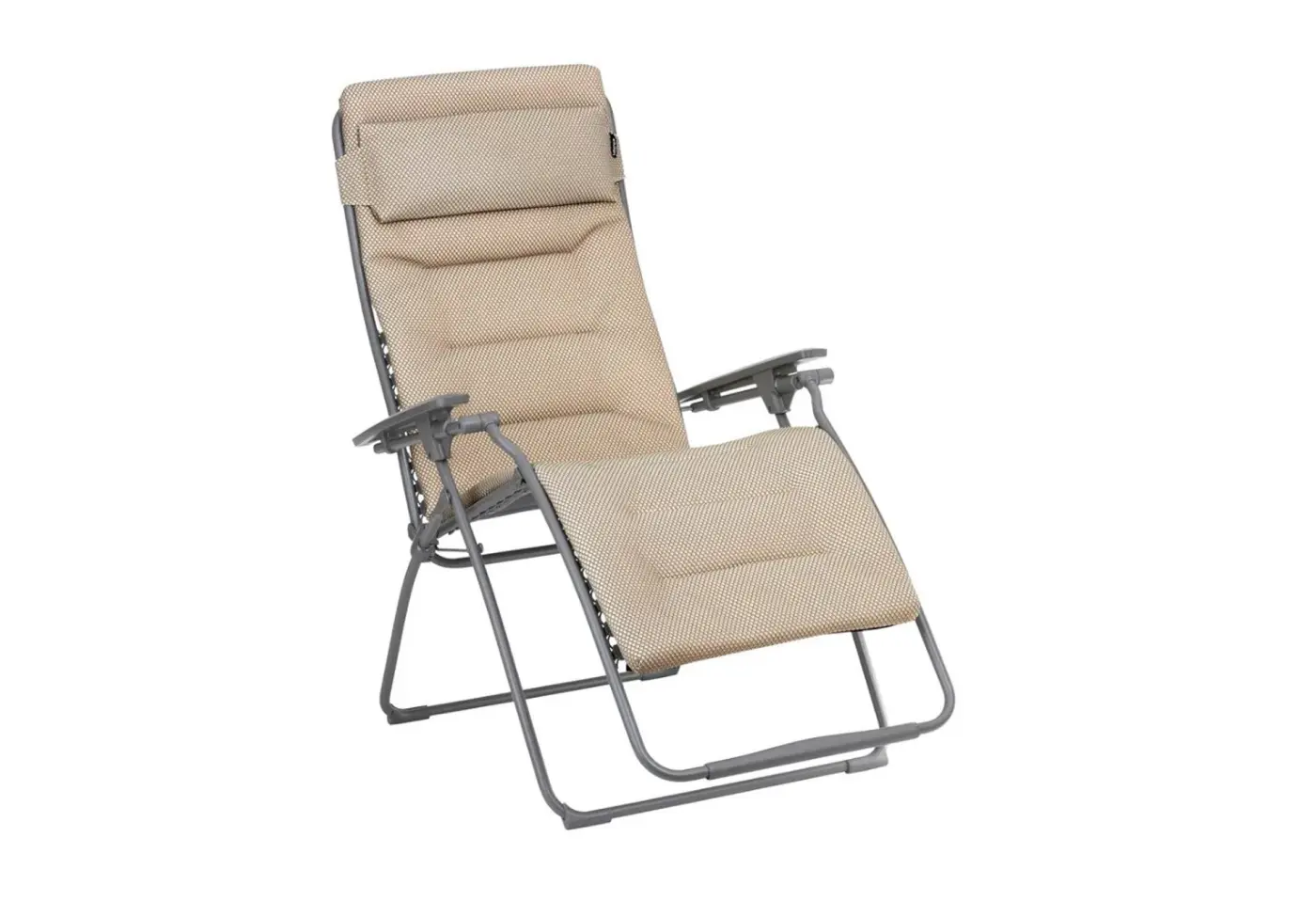 Liegestuhl Futura XL Beige Moka von Lafuma BeComfort (atmungsaktive Polsterung) ca. 76cm