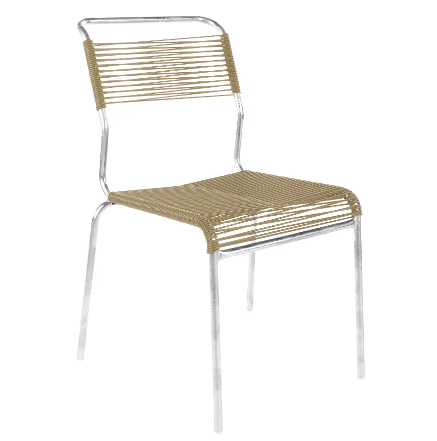 Spaghetti-Stuhl Säntis Pastellbraun von Schaffner Kunststoff ca. 44x85x61cm