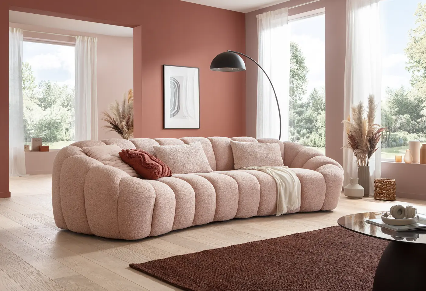 Megasofa XL Emmen Rose ca. 315x80x130cm