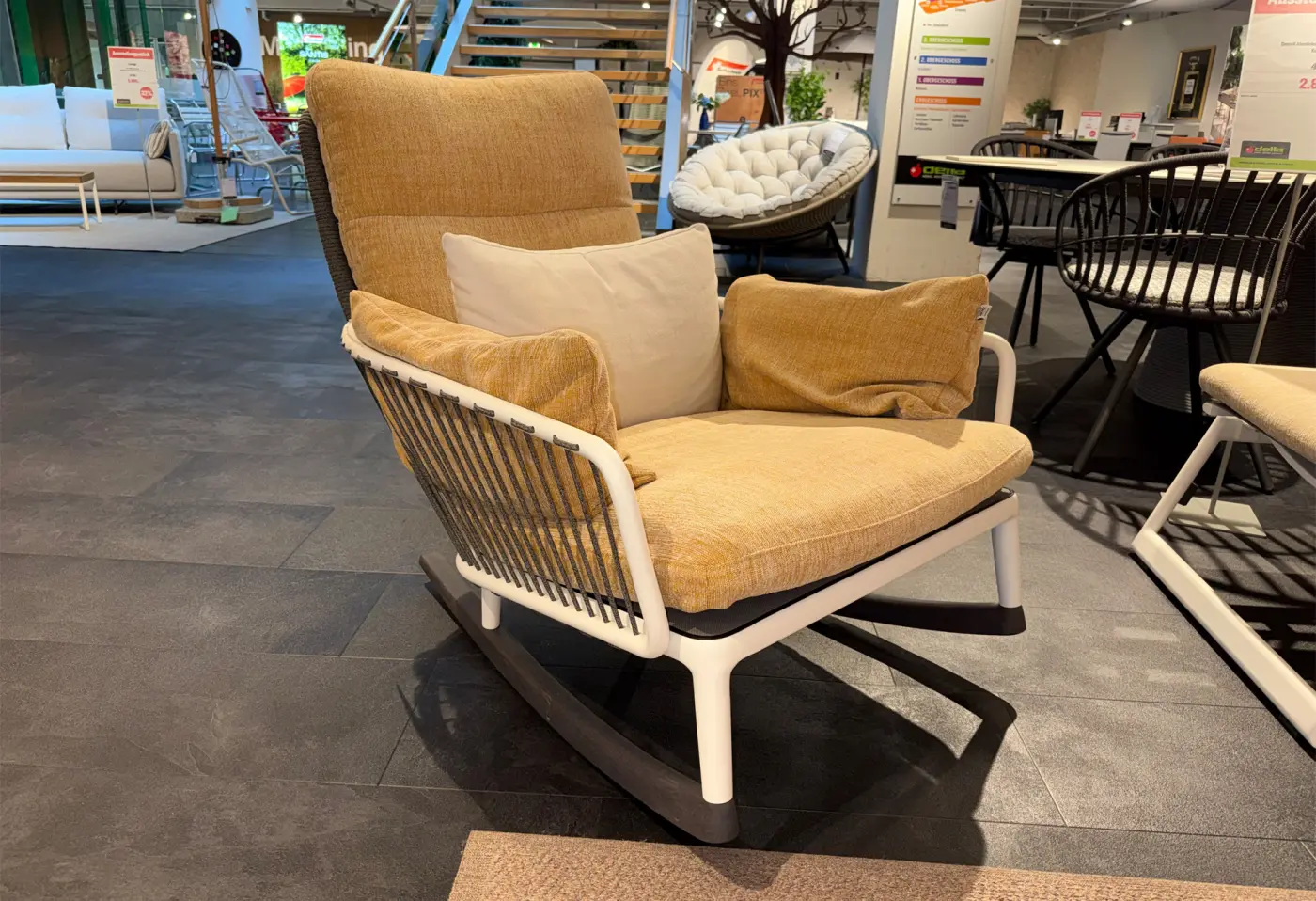Sessel 271Yoko Braunbeige von Rolf Benz Schnurfarbe anthrazit ca. 87x103x103cm