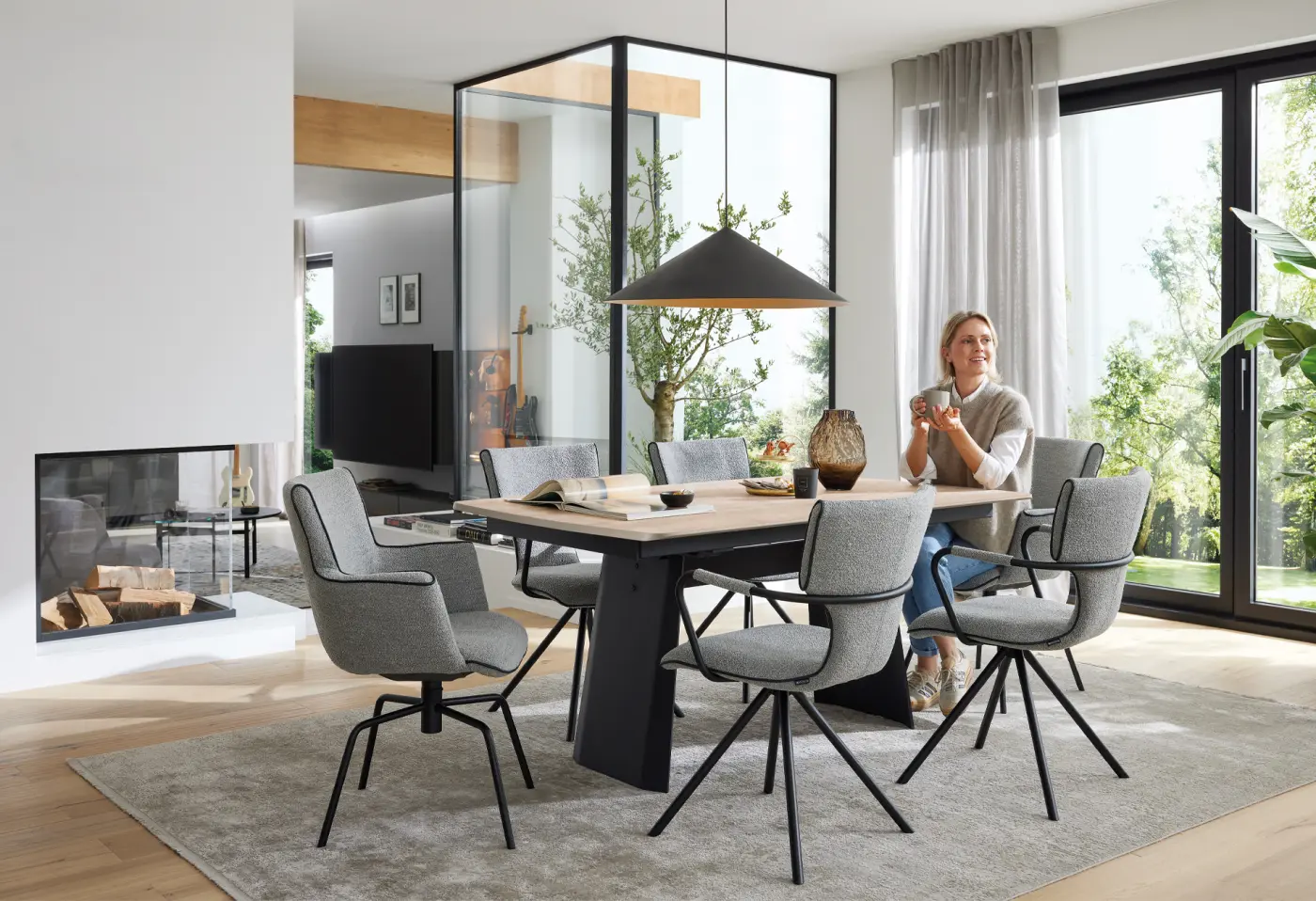 Stuhl MR Hannis Clay von Musterring Stoff Alpine ca. 59x88x64cm