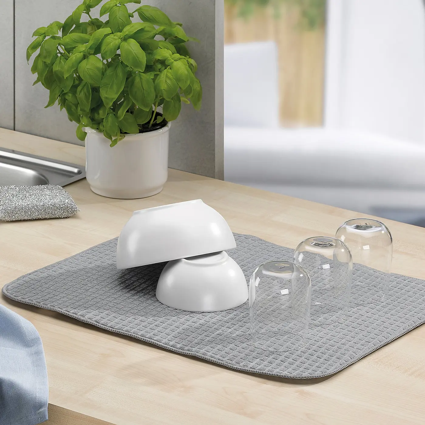 Abtropfmatte50x38 11642 Grau von Kela 100%Polyester ca. 50x38cm