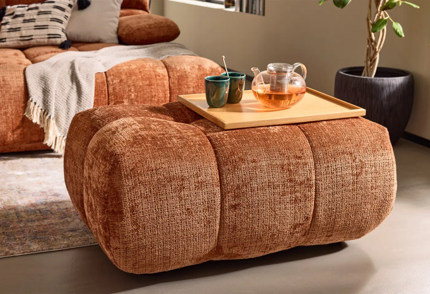 Polstergarnitur Roomio No. 4140 339/59 Kupfer von Roomio Stoff ca. 278x155cm
