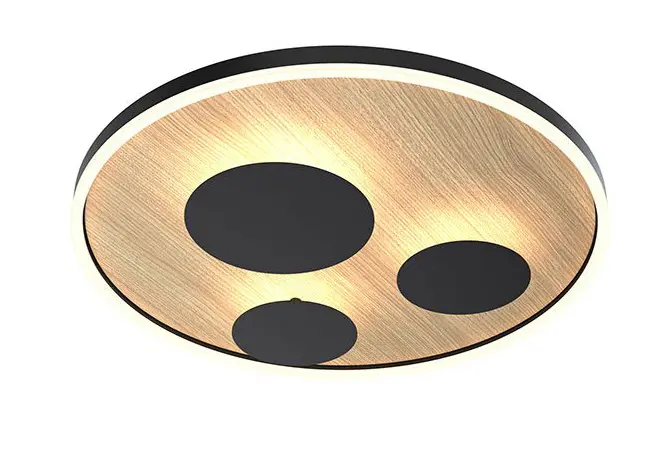 LED-Deckenlampe 22335.. Schwarz Metall, Aluminium, Kunststoff, Laminat ca. 60cm