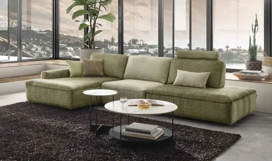 Polstergarnitur 21635.. grün Stoff Polyester ca. 271x171cm