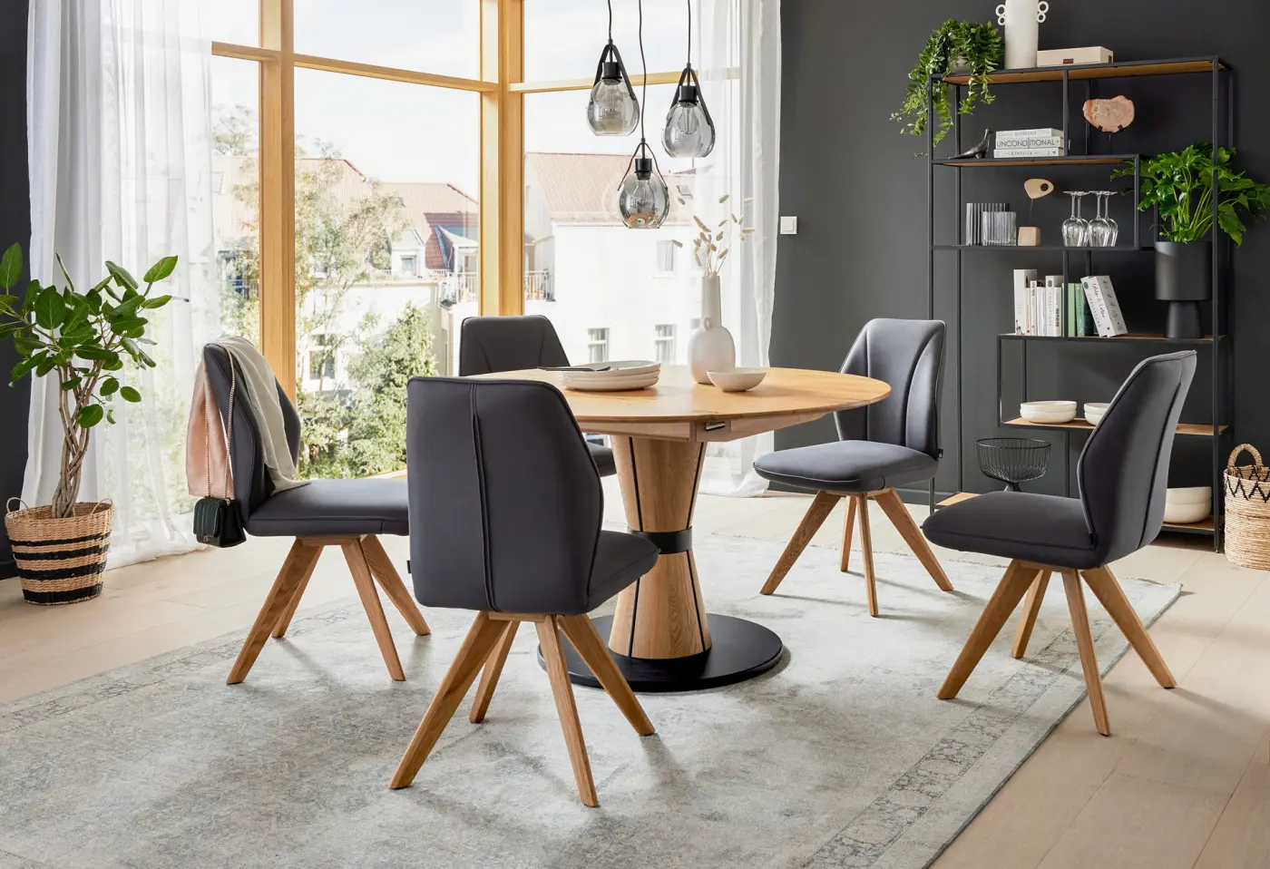 Esstisch 14133.12 Wildeiche massiv mit Hydro-UV hartwachs él Finish ca. 130x130x130x75cm