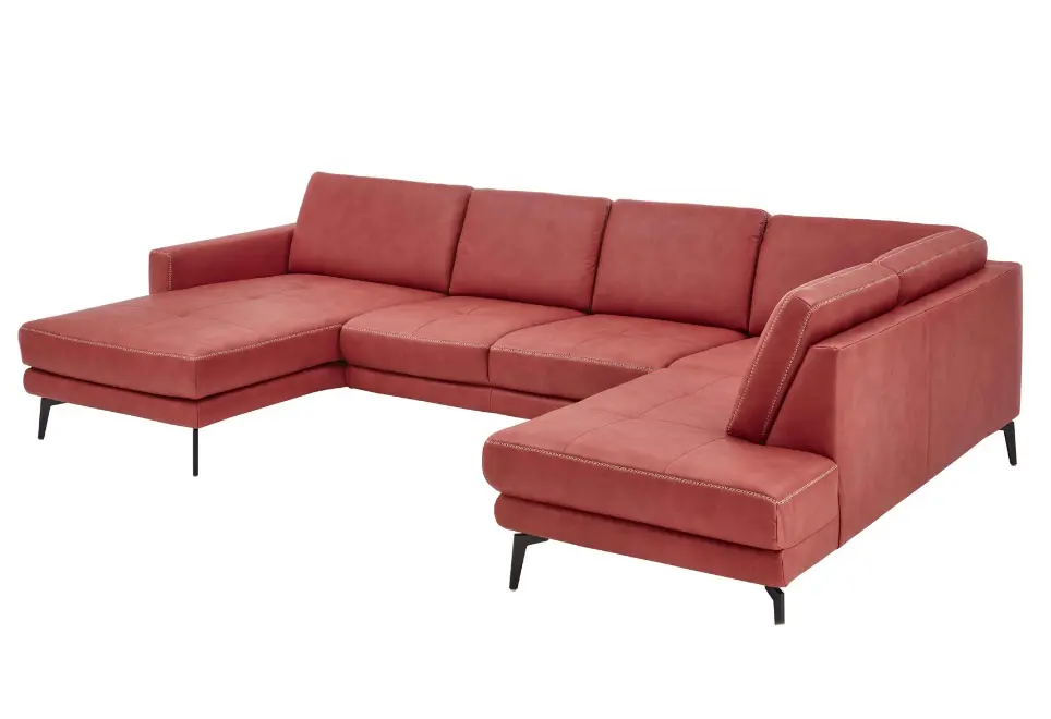 Polstergarnitur Malans Galero red mit Kontrastfaden ca. 327x208cm