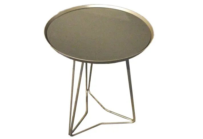 Beistelltisch Stellato von Jori Tischplatt gepolstert in Leder Vegetalia black ca. 40x45cm