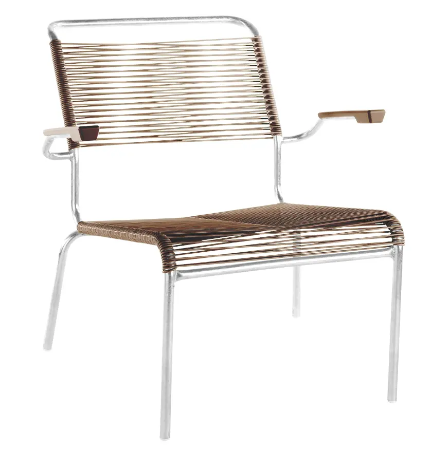 Spaghetti-Lounger Säntis Braun transparent von Schaffner Kunststoff ca. 69x72x78cm