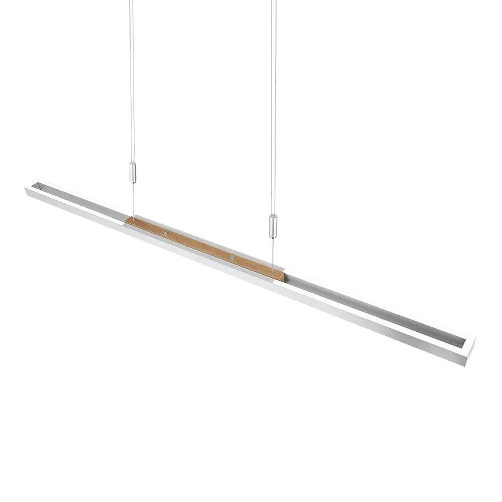 LED-Pendelleuchte 21649.. Aluminium, Holz Eichenholz, Aluminium, Kunststoff, Metall ca. 127cm
