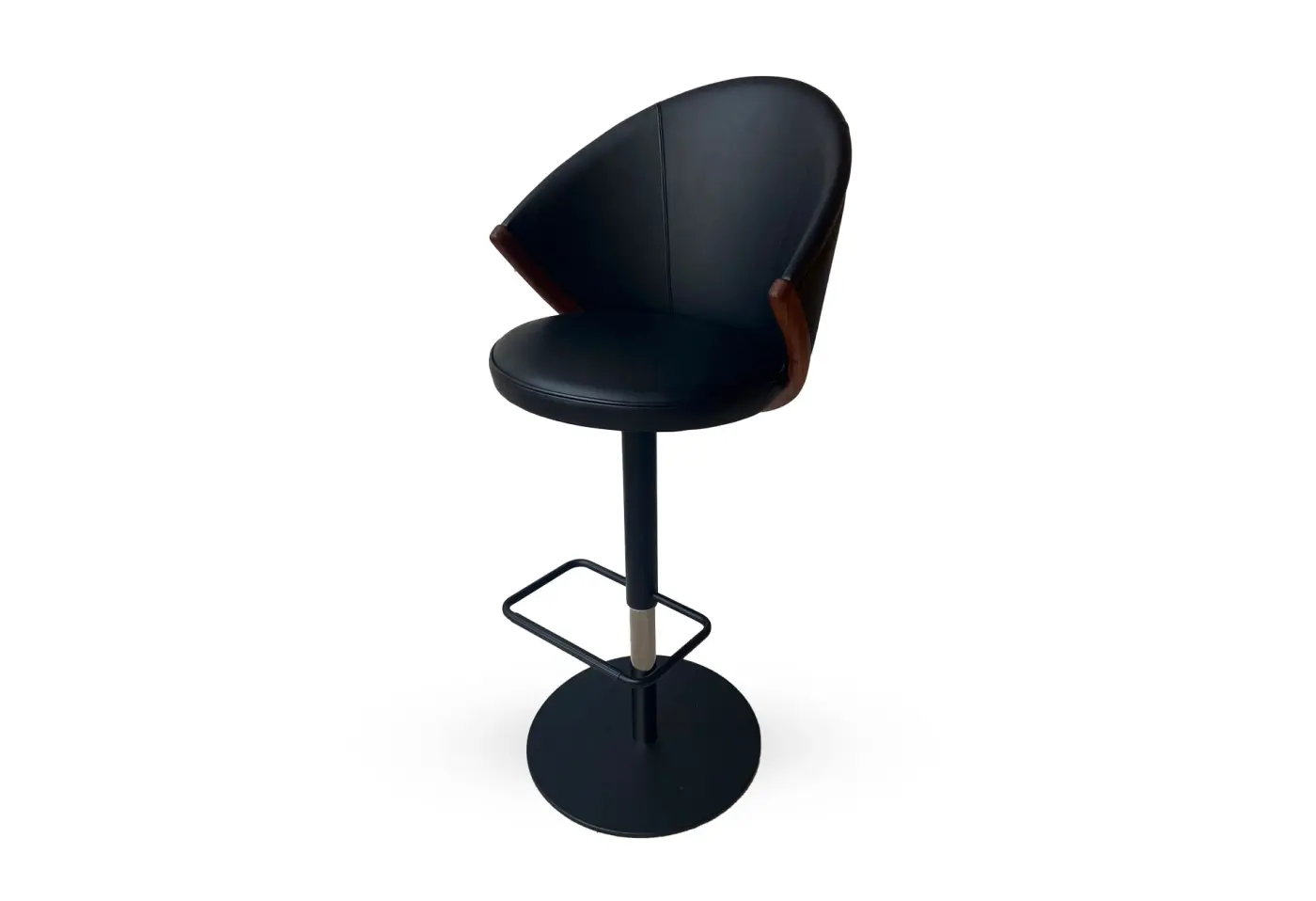 Barhocker Bow Schwarz von Willisau Leder Excellent nero ca. 59x124x60cm