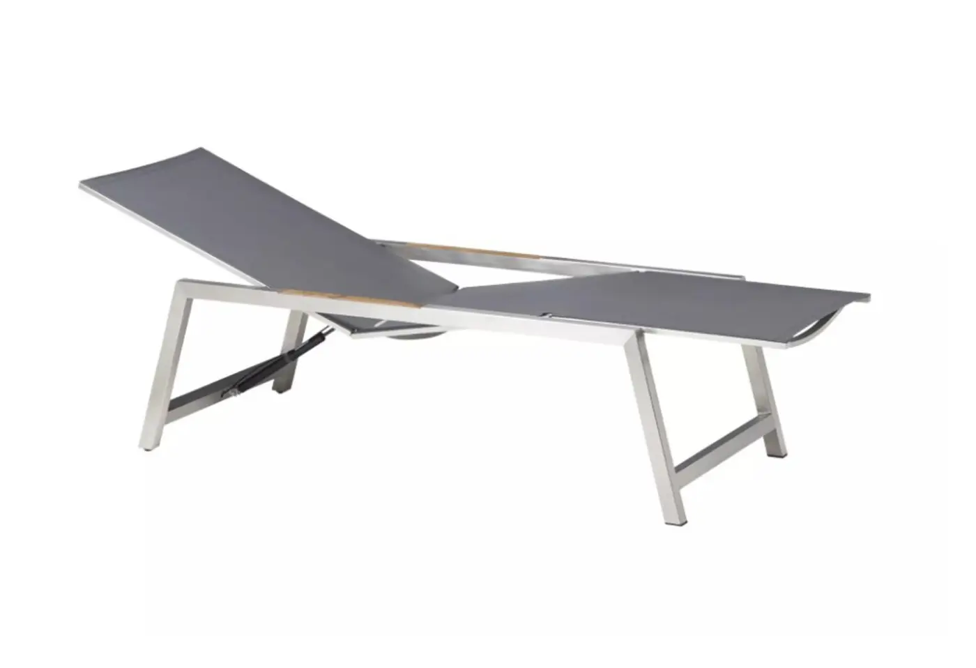 Sonnenliege 24872.2. Schwarz-silber Sunproof Sling Textilgewebe