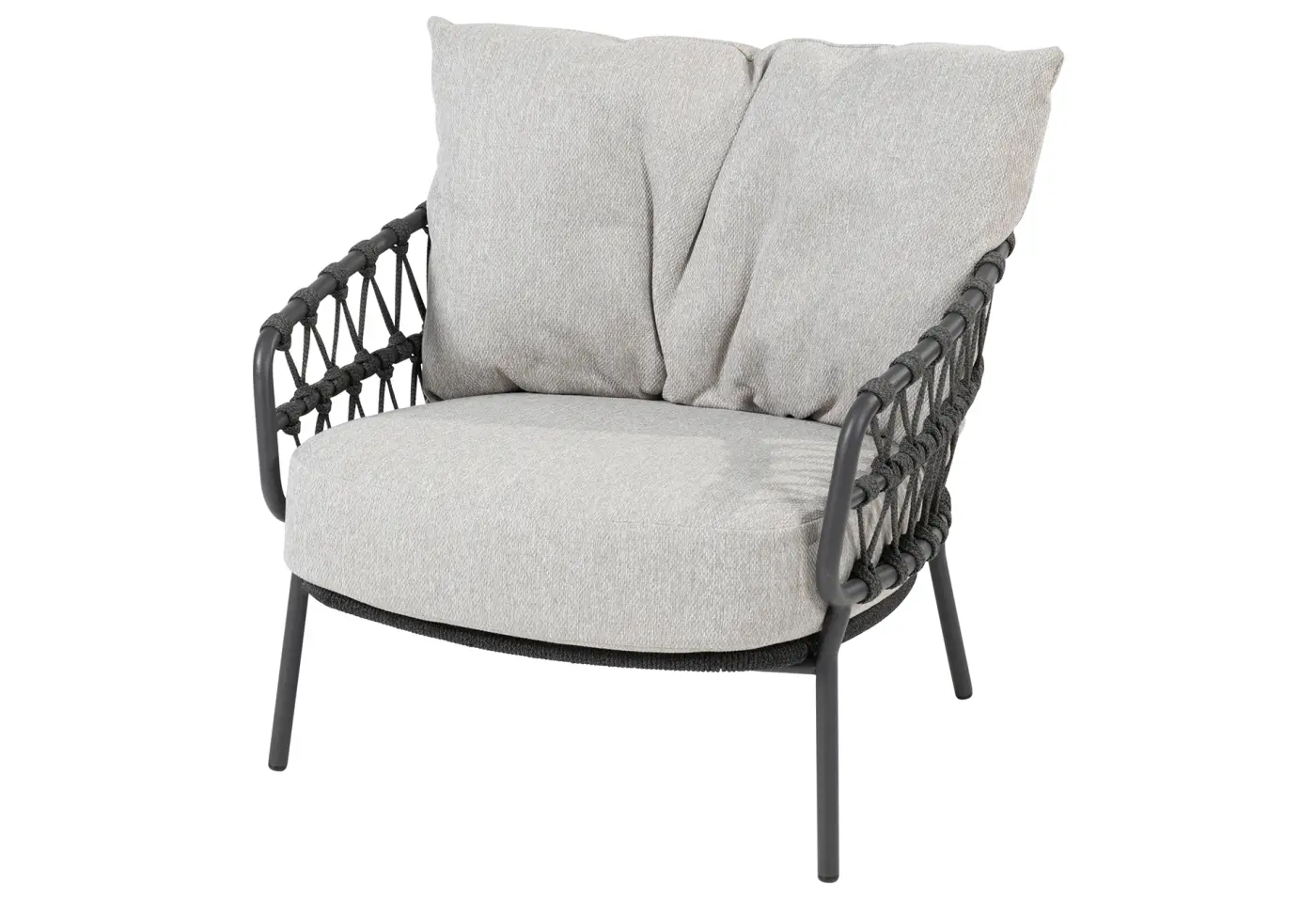 Living-Sessel Calpi Anthrazit von 4 Seasons Outdoorstoff Rope ca. 84x100x85cm