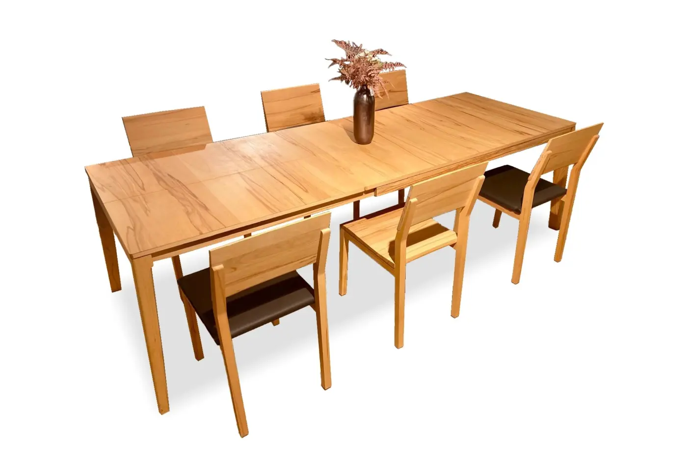 Tischgarnitur: Tisch Mylon und Stühle S1 von Team 7 Kernbuche Naturöl