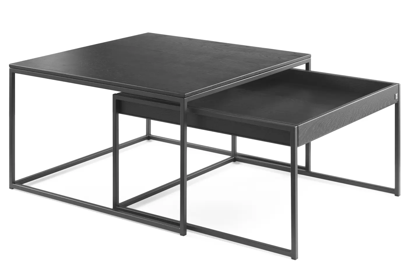 Couchtisch MR JustB! CT100 schwarz lackiert von Musterring Eiche furniert ca. 75x75x43cm