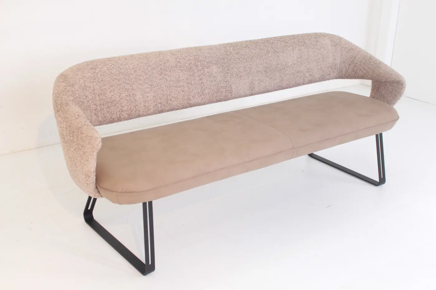Bank 3 Casino Sandbeige von Koinor Leder und Textil ca. 214x60x80cm