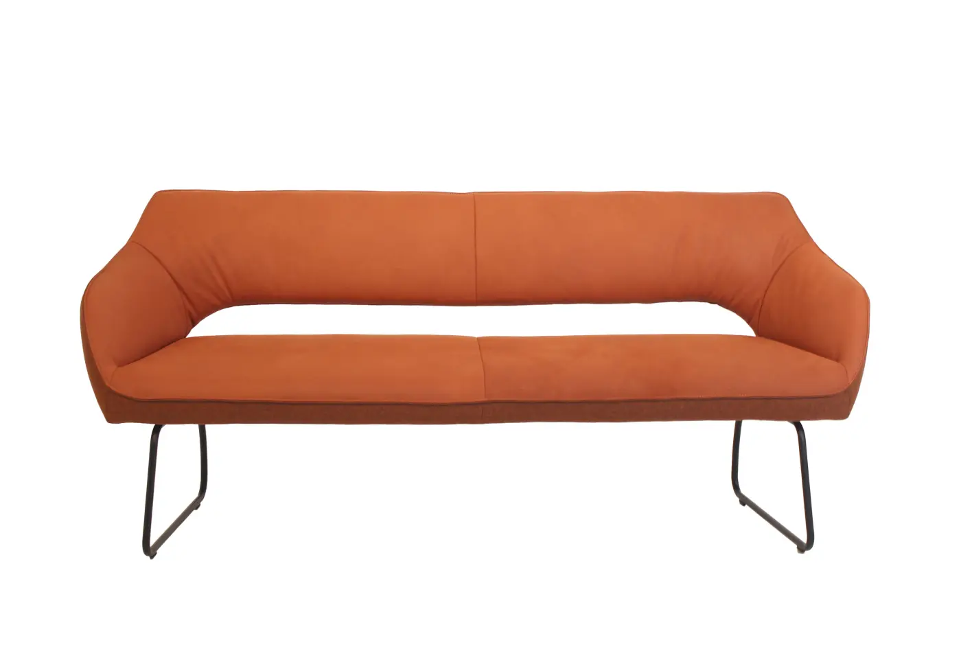 Einzelbank Brendo von Koinor Sitz / Rücken: Leder India "fire" / Stoff Loden "39" ca. 209x90x68cm