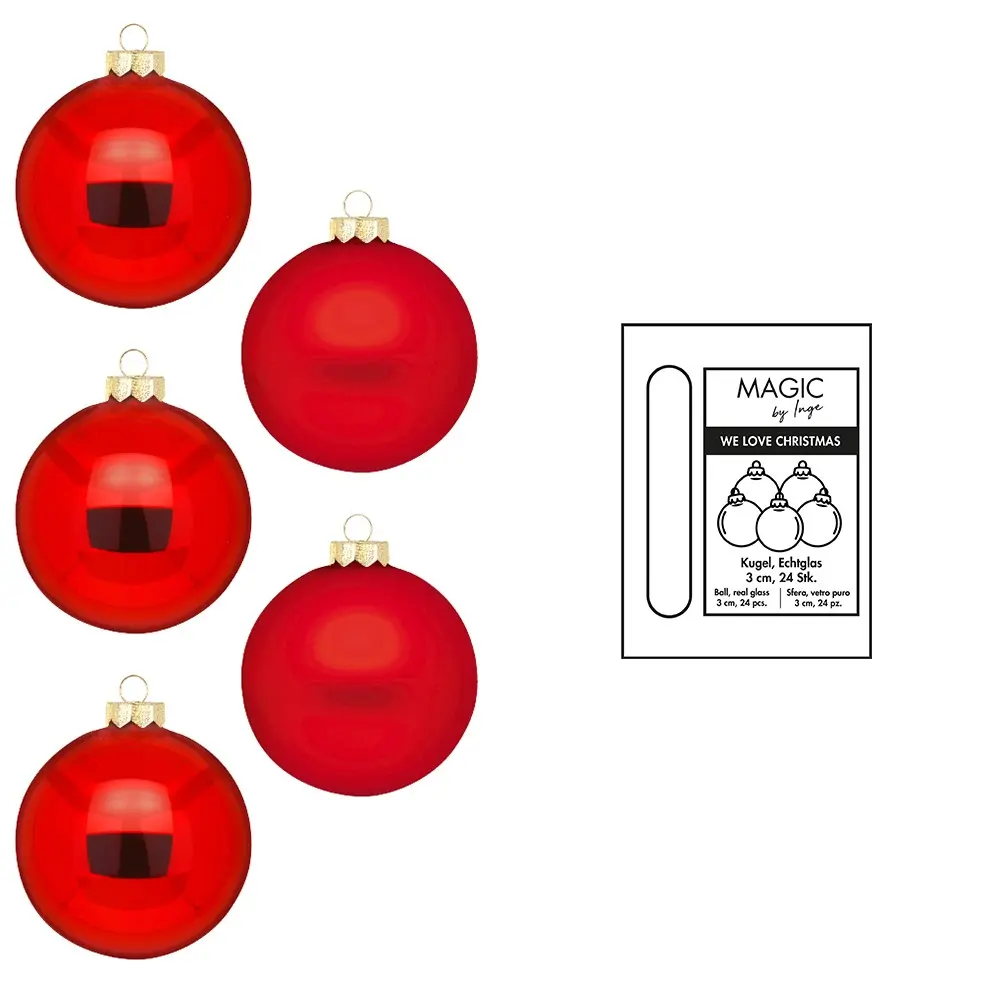 Weih.Kugel/24 Merry red, 3cm