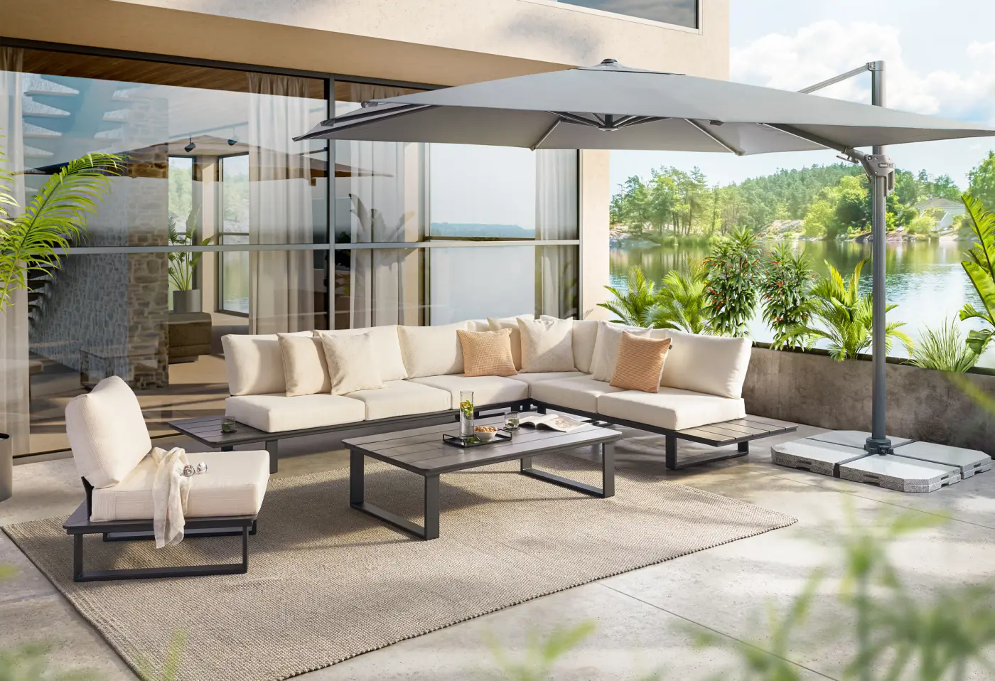 Lounge MR Madeira Elba Beige von Musterring Clean-Active Wetterfest