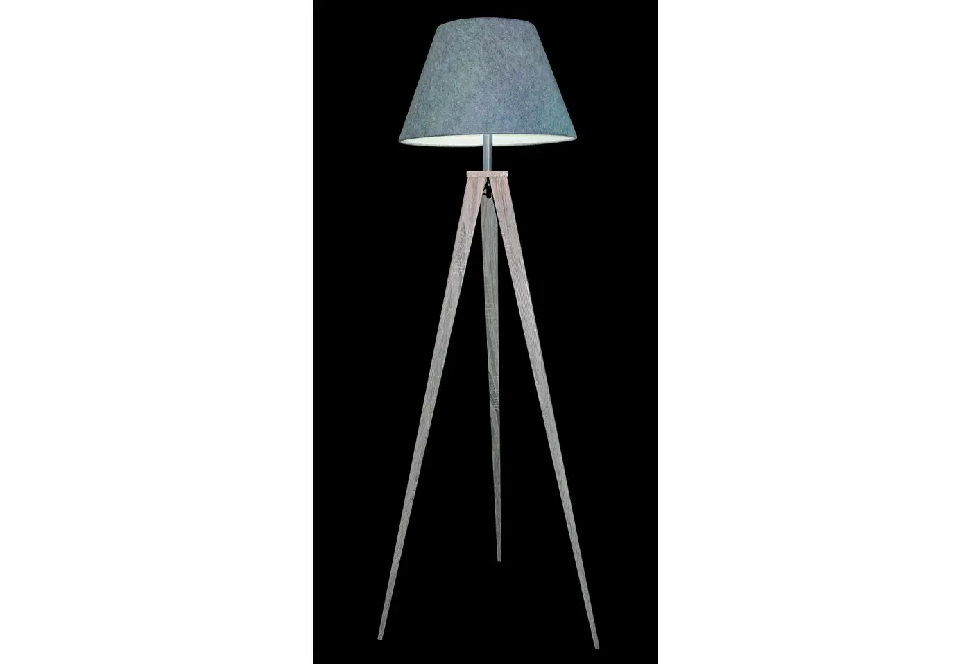 Stehleuchte -9304 Grau, Braun von Interliving Holz natur Optik, Stoffschirm Filzgrau ca. 45x155,5cm