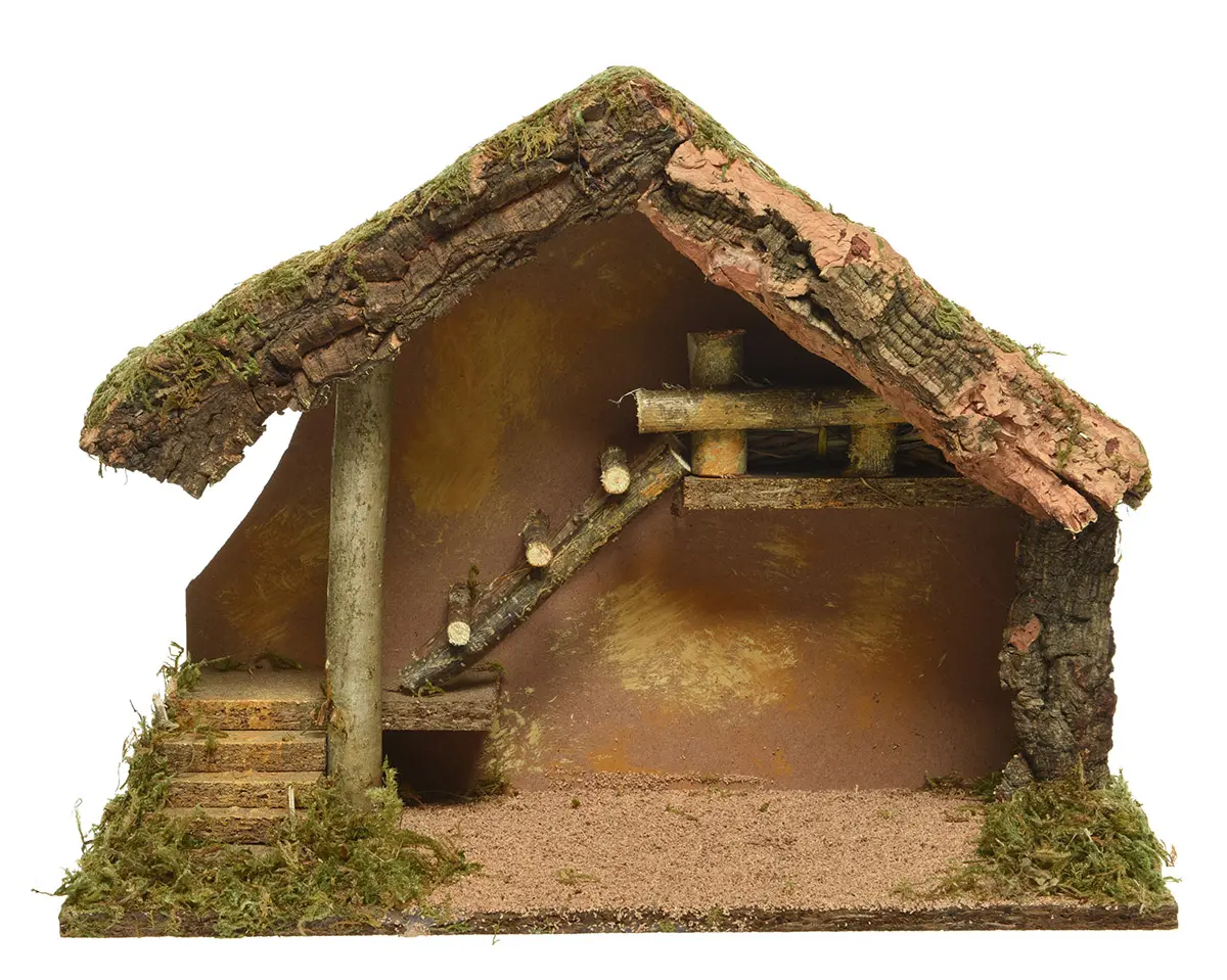 Krippenstall 28x39cm natur, Holz
