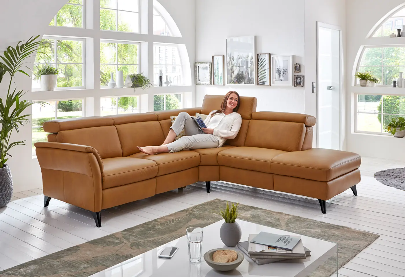 Polstergarnitur Riveo Evita bourbon Leder