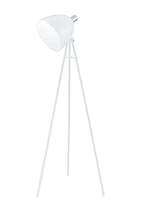 Stehleuchte 6601.. Weiss, Chrom Stahl ca. 60x135,5cm